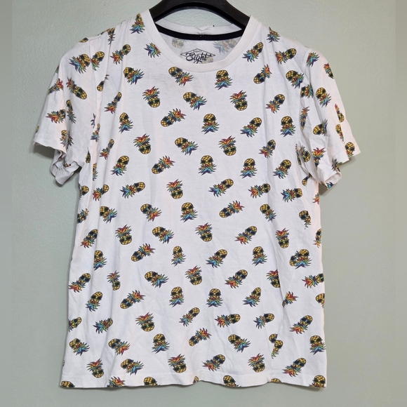 Vintage Y2K Rainbow Pineapple White Tshirt By Eighty Eight Small - Picture 2 of 5
